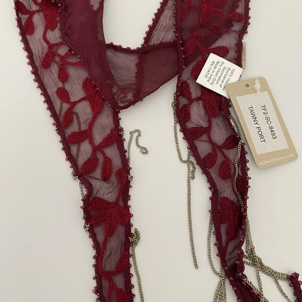Chan Luu Tawny Port Skinny Scarf